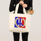 フランス国旗の平和の印 ラージトートバッグ (正面(商品))