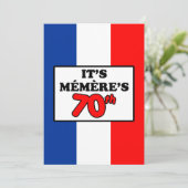 フランス国旗の招待状 メメレの70歳の誕生日 招待状 (スタンド正面)