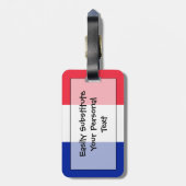 フランス国旗の簡単ID ラゲッジタグ (裏面縦)