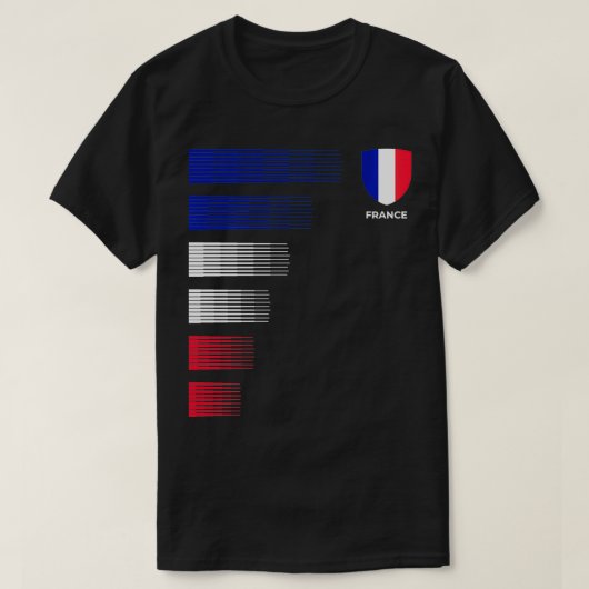 フランス国旗の紋愛国国フランスのプライド Tシャツ (デザイン正面)