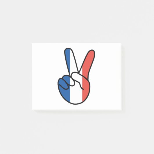 フランス国旗のVサイン ポストイット (正面)