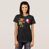 フランス国旗を持つライオン Tシャツ (正面フル)