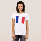 フランス国旗を持つ女性Tシャツ Tシャツ (正面フル)