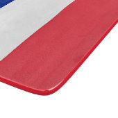 フランス国旗を持つ小さなガラス板 カッティングボード (角)