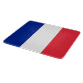 フランス国旗を持つ小さなガラス板 カッティングボード (角)