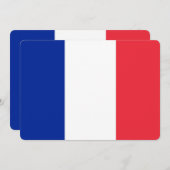 フランス国旗を持つ愛国的招待状 招待状 (正面/裏面)