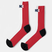 フランス国旗を掲げたクルーソックス ソックス (左)