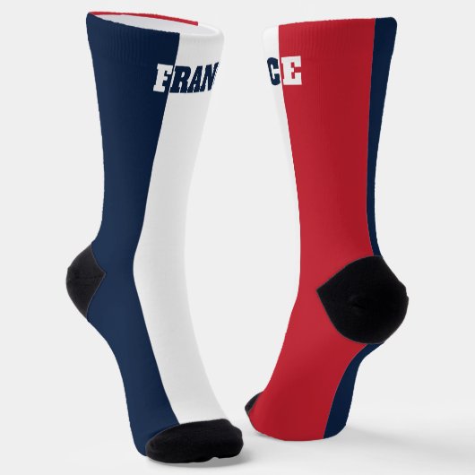 フランス国旗を掲げたクルーソックス ソックス (傾斜あり)