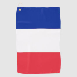 フランス国旗を掲げたゴルフタオル ゴルフタオル