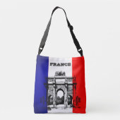 フランス国旗を掲げたトートバッグ クロスボディバッグ (裏面)