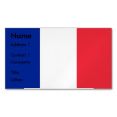 フランス国旗を掲げた名刺マグネット マグネット名刺 (正面)