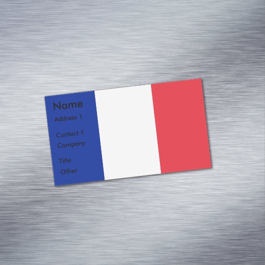 フランス国旗を掲げた名刺マグネット マグネット名刺 (インサイチュ)