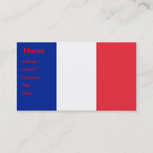 フランス国旗を掲げた名刺 名刺