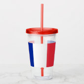 フランス国旗を掲げた愛国的なアクリル製タンブラー アクリルタンブラー (正面)