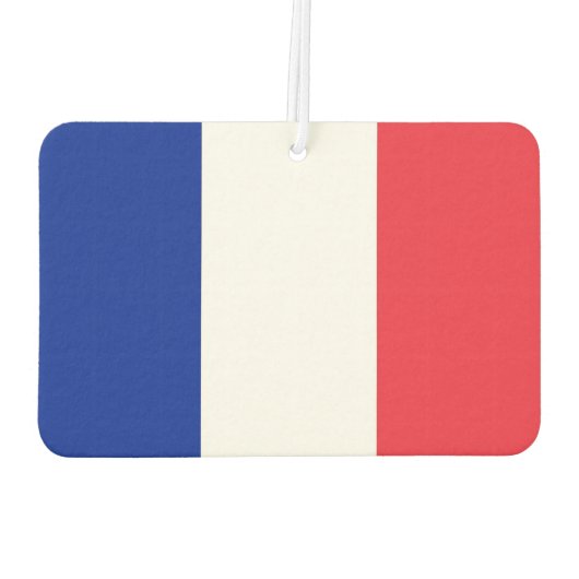 フランス国旗を掲げた車の新入生 カーエアーフレッシュナー (裏面)