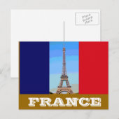 フランス国旗エッフェルタワー ポストカード (正面/裏面)