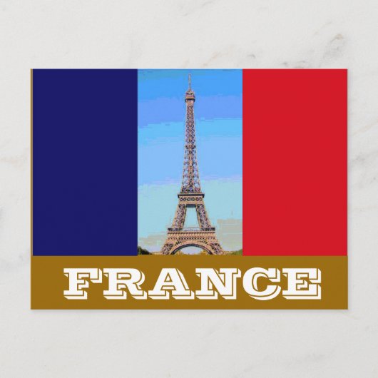 フランス国旗エッフェルタワー ポストカード (正面)