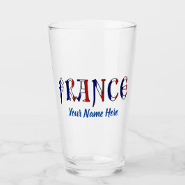 フランス国旗カラーのパーソナライズドドリンク タンブラーグラス