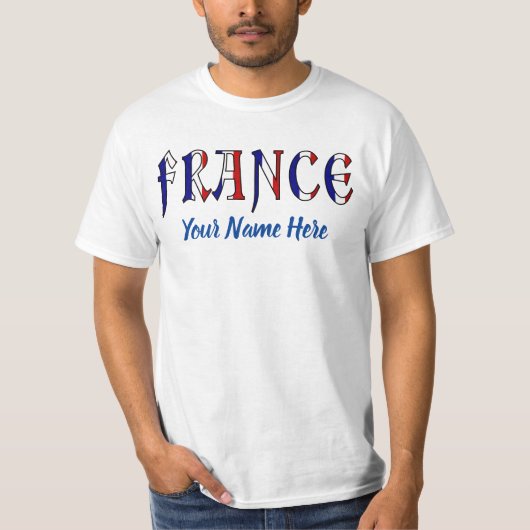 フランス国旗カラー オーダーメイド メンズ Tシャツ (正面)