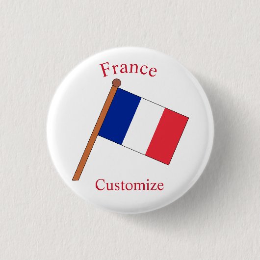 フランス国旗サンダーカーブ 缶バッジ (正面)