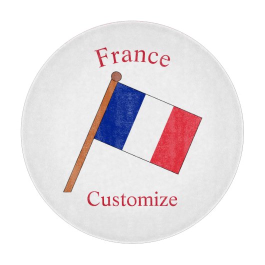 フランス国旗サンダーカーヴ カッティングボード (正面)