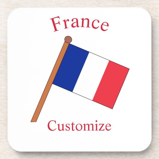 フランス国旗サンダーカーヴ コースター (正面)