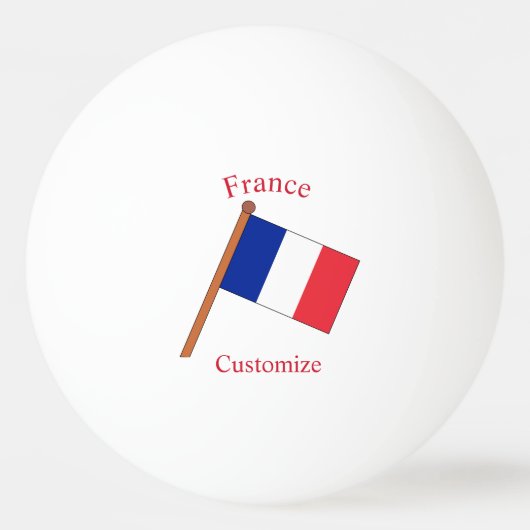 フランス国旗サンダーカーヴ 卓球ボール (正面)