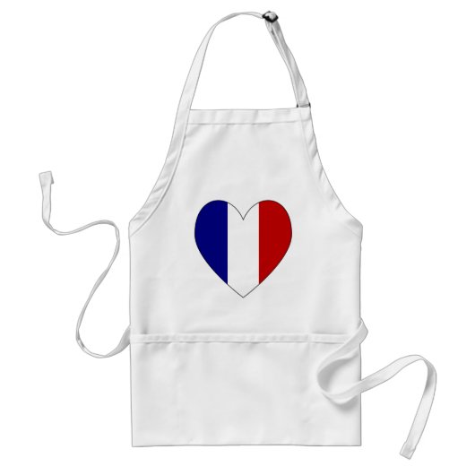 フランス国旗ハート バレンタイン 1 スタンダードエプロン (正面)