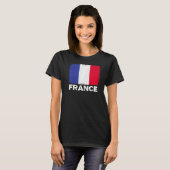 フランス国旗フランスので女性男性 Tシャツ (正面フル)