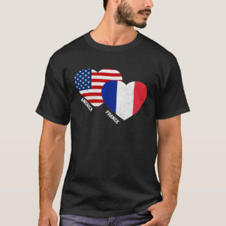 フランス国旗フランスのシャツアメリカプライドヴィンテージPu Tシャツ