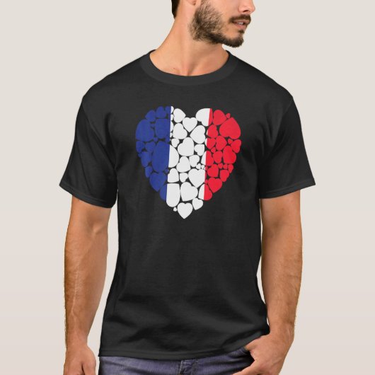 フランス国旗フランスのフランス大好き Tシャツ (正面)