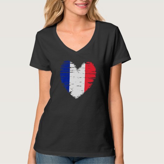 フランス国旗フランス・スポーツ国旗フランス Tシャツ (正面)