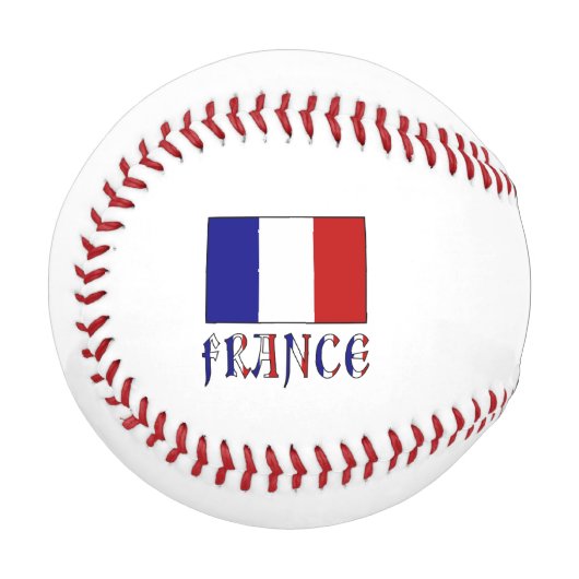 フランス国旗ブルーパーソナライズ 野球ボール (正面左)