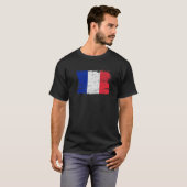 フランス国旗プライド友好プライド平和ヴィンテージR Tシャツ (正面フル)