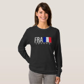 フランス国旗国際的国コードFraスポーツ Tシャツ (正面フル)