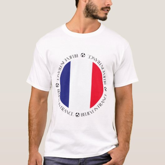 フランス国旗愛国ファッション Tシャツ (正面)