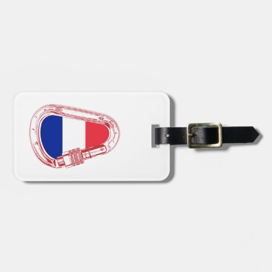 フランス国旗登山カラビナー ラゲッジタグ (正面横)