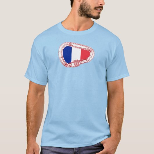 フランス国旗登山カラビナー Tシャツ (正面)