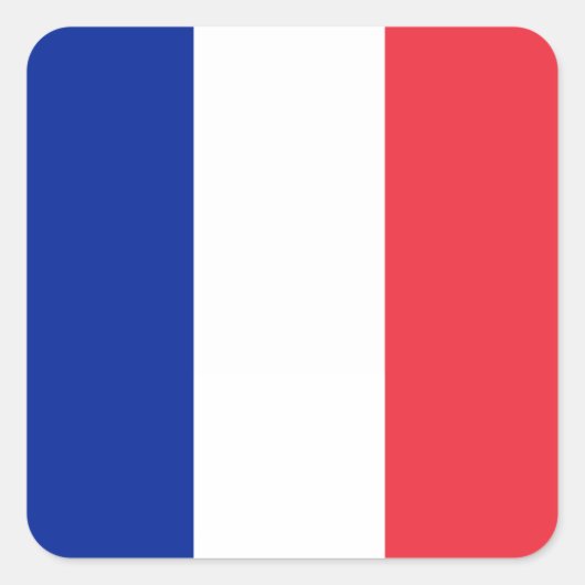 フランス国旗 スクエアシール (正面)