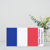 フランス国旗、フランスからのハッピーホリデー シーズンカード (スタンド正面)