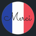 フランス国旗 ラウンドシール<br><div class="desc">メルシ…フフランスのレ感謝していンスの旗の色に対してメッセージする言語。モノリン書道のモダンスタイルを変更しお洒落て、独自の文字メッセージを作カスタム成できます。フォントの違うスタイル、サイズと色を試し、独自のタイポグラフィステッカーを作るために文字デザインをパーソナライズする。</div>
