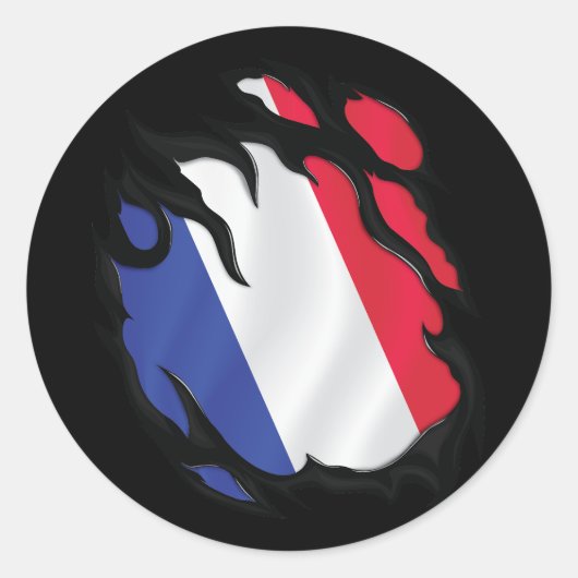 フランス国旗 ラウンドシール (正面)