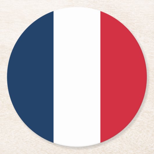 フランス国旗 ラウンドペーパーコースター (正面)