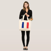 フランス国旗 ラージトートバッグ (正面(モデル))