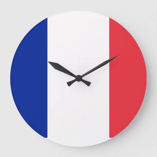 フランス国旗 ラージ壁時計 (正面)