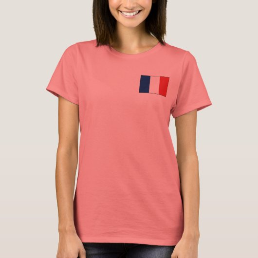 フランス国旗+地図Tシャツ Tシャツ (正面)