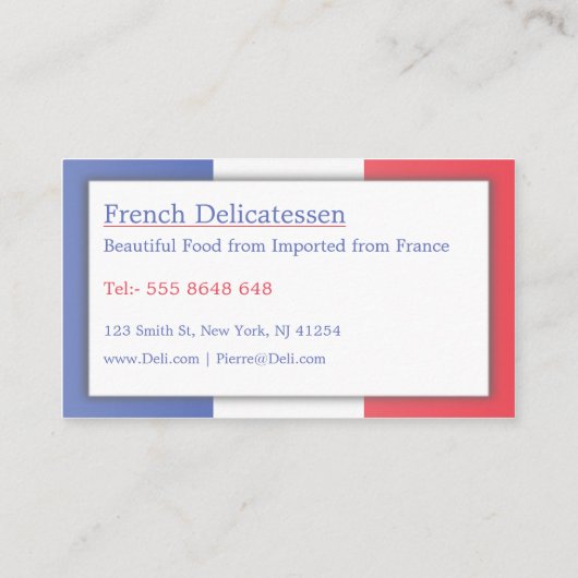 フランス国旗、完全にカスタマイズ可能な名刺 名刺 (裏面)