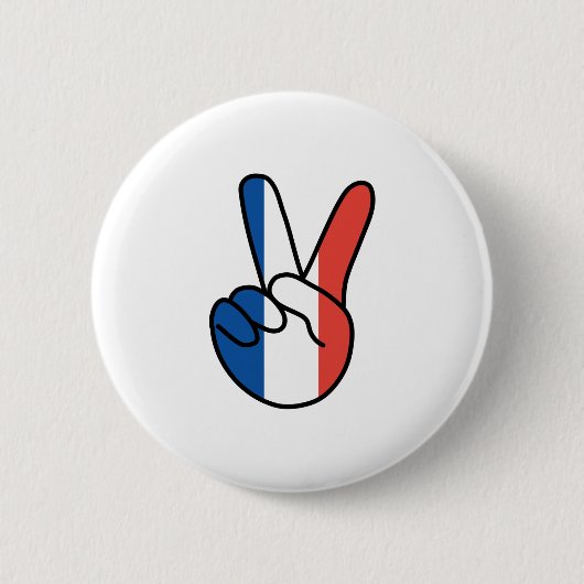 フランス国旗V記号 缶バッジ (正面)