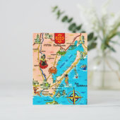 フランス地中海地図 ポストカード (スタンド正面)