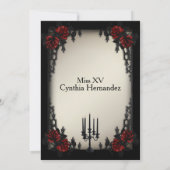 フランス地区ゴシックアンティークゴールドのキンセアニエラ 招待状 (裏面)